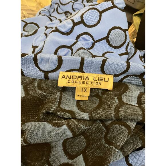 Andria Lieu Blue Dot fabric jacket 1x - Picture 5 of 5
